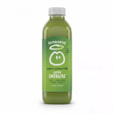 Innocent Green Energise super smoothie bottle front label