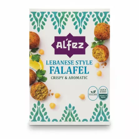 Al'Fez Lebanese Style Falafel packaging front showing falafel balls and branding