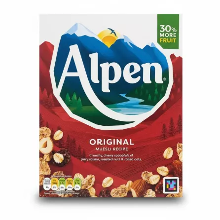 Box of Alpen Original Muesli with fruit and nuts displayed
