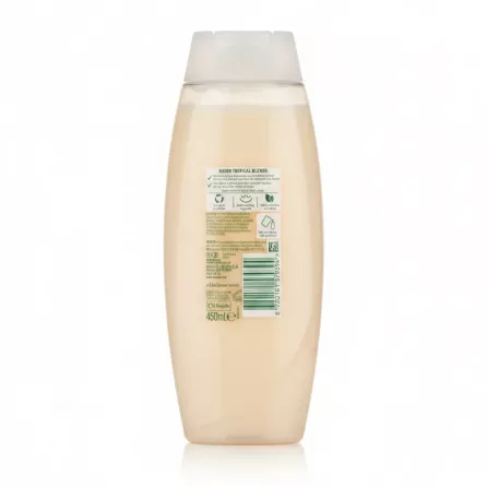 Radox Feel Nourished Shower Cream bottle back with ingredients and barcode