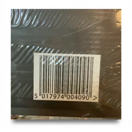 Close-up of barcode on Homefire instant BBQ packaging