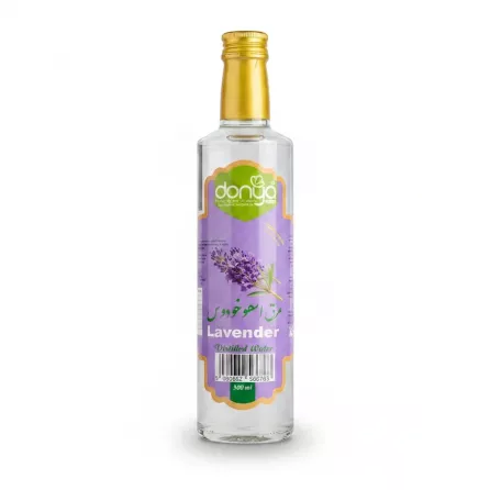 Bottle of Donya Lavender Distilled Water with purple label