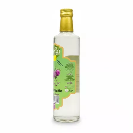 Side view of Donya Milk Thistle bottle showing product details