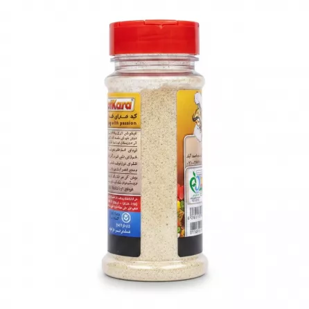 Back label of HotiKara Kebab Seasoning showing ingredients and nutritional info