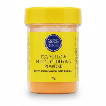 Heera Egg Yellow Food Colouring Powder 25g jar on white background