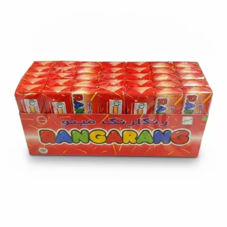 Top view of multiple Rangarang Mini Biscuits packets in red wrapping