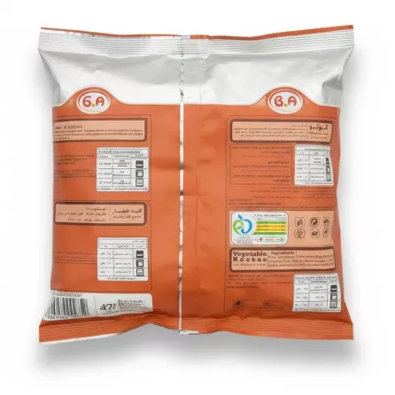 Back of Ba Vegetable Kookoo packaging with preparation instructions and ingredients