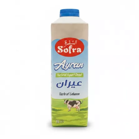 Sofra Ayran Natural Yogurt Drink 1L carton front view