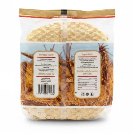 Back view of Zagros Bakehouse Lavash Bread packaging with storage, manufacturer and barcode details