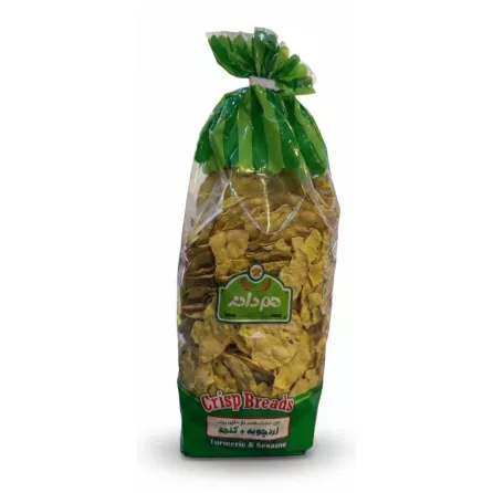 Bag of Hamdaneh Turmeric & Sesame Crisp Breads packaging front