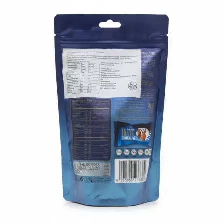 Back of Tangesir Date with Chocolate package showing nutrition facts, ingredients and barcode