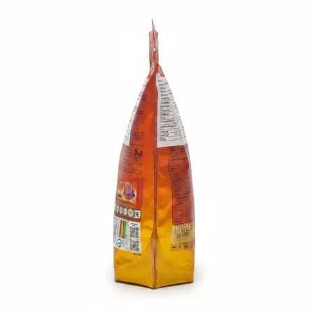 Tangesir Date with Chocolate & Almond resealable pouch back view with ingredient and nutritional label