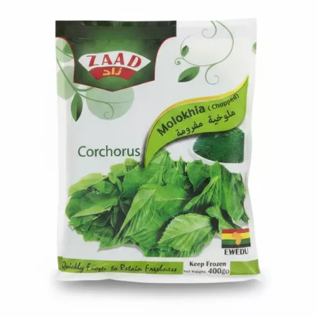 Pack of Zaad brand chopped Molokhia leaves