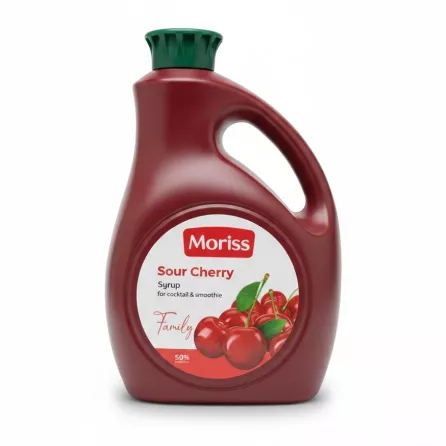 Moriss sour cherry syrup large plastic bottle with green cap