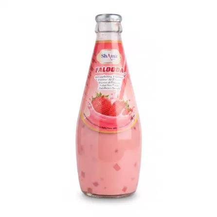 Shama Falooda strawberry flavour glass bottle front