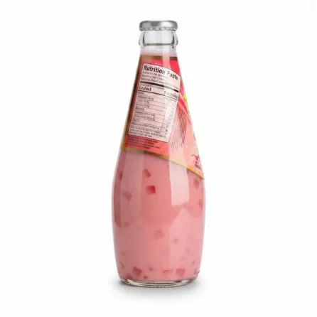 Shama Falooda strawberry flavour glass bottle back showing nutrition