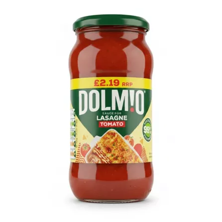 Jar of Dolmio tomato sauce for lasagne
