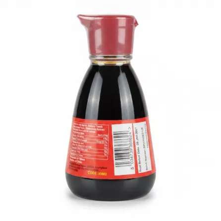 Back view showing nutrition and barcode of Double Happiness Light Soy Sauce