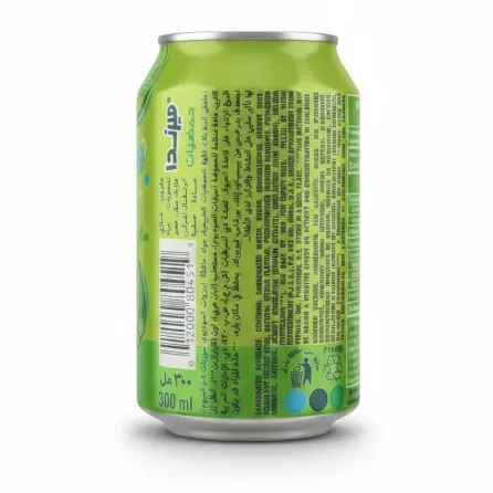 Mirinda Citrus flavoured soft drink can ingredients and barcode
