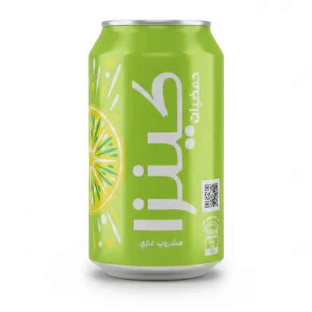 bright green can of Kinza Citrus carbonated drink