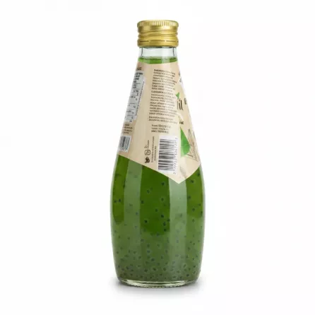 Back side of the bottle displaying nutritional information and barcode