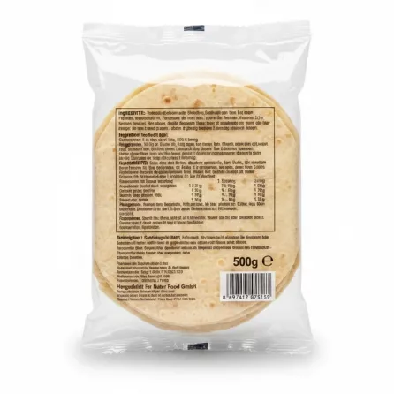 Back of Ahinur Sac Yufka package with ingredients and cooking instructions