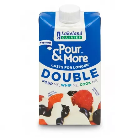 Lakeland Dairies Pour & More Double Cream front carton