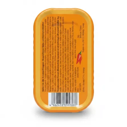 Back of Melo sardines tin showing ingredients and nutritional facts