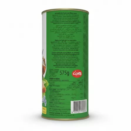 Back label of Robert Chicken Luncheon Meat detailing ingredients and nutritional information