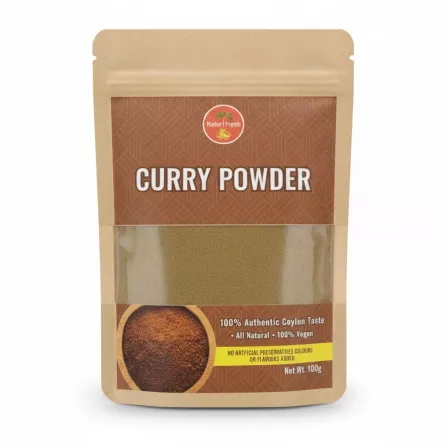 Naturi Fresh transparent pouch containing curry powder