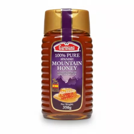 Garusana 100% Pure Spanish Mountain Honey 350g squeeze bottle front label