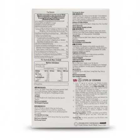 Back of Shan Nihari mix with ingredients and nutrition info
