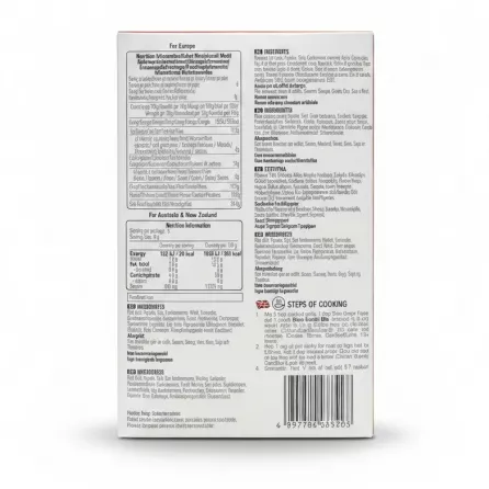 Back of Shan Karahi seasoning box showing nutrition and ingredients