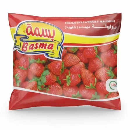 Basma frozen strawberries packaging front
