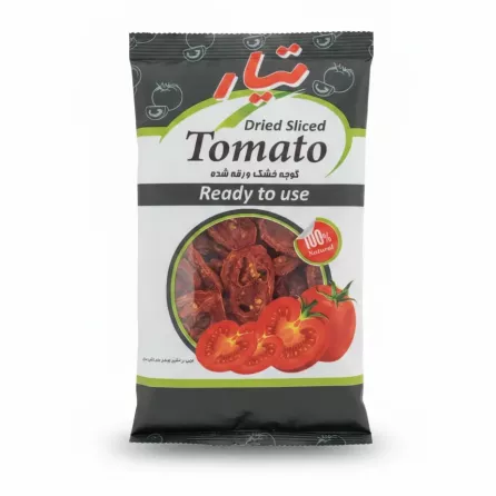 Package of Tiar brand dried sliced tomatoes with tomato imagery