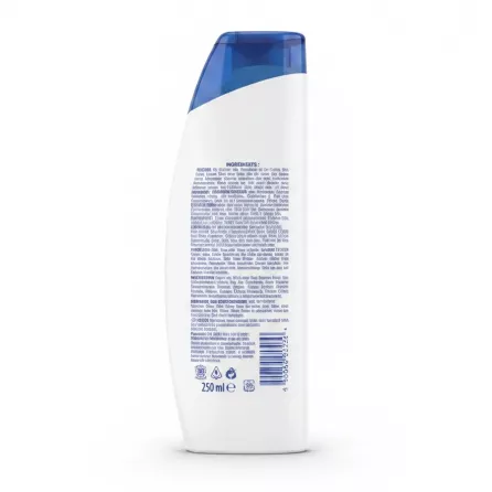 Head & Shoulders 2 in 1 Classic Clean shampoo and conditioner bottle back view with ingredients and barcode