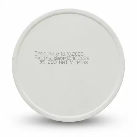 Bottom of the cheese container showing production and expiry dates