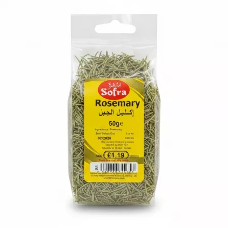 Front view of Sofra Dried Rosemary 50g packet