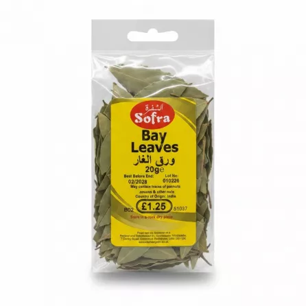 pack of Sofra brand dried bay leaves