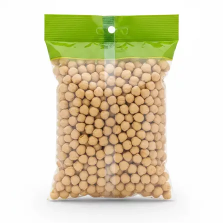 Back view of Donya double roasted chickpeas packaging with allergen and contact information