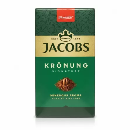 Jacobs Krönung Signature Ground Coffee back packaging with generou aroma text