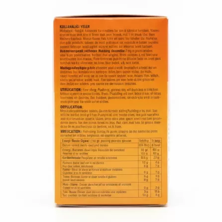 Back of Basak wheat starch packaging with product application and nutritional information
