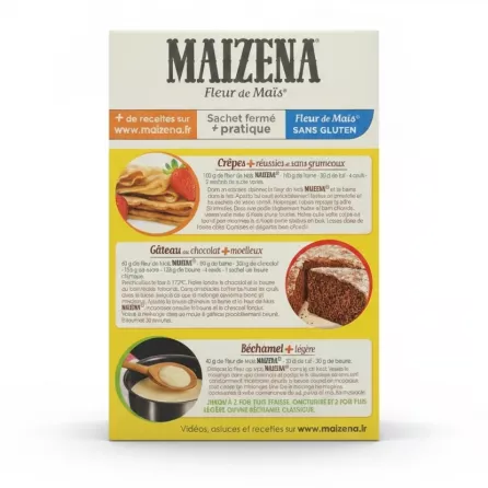 Maizena Corn Starch box back with recipe ideas
