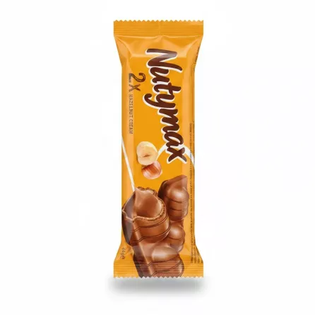 Nuttymax Hazelnut Cream Chocolate Bar front packaging