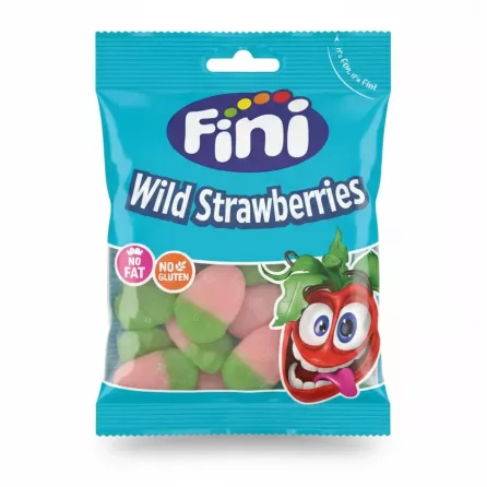Fini Wild Strawberries gummy sweets packaging front with colourful gummies