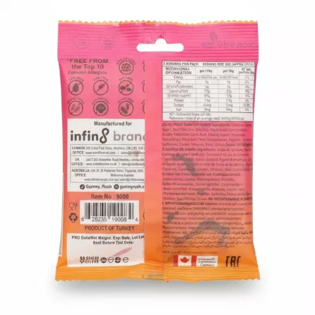 CheeryChews Gummy Rush Gummy Worms packaging back with nutritional info