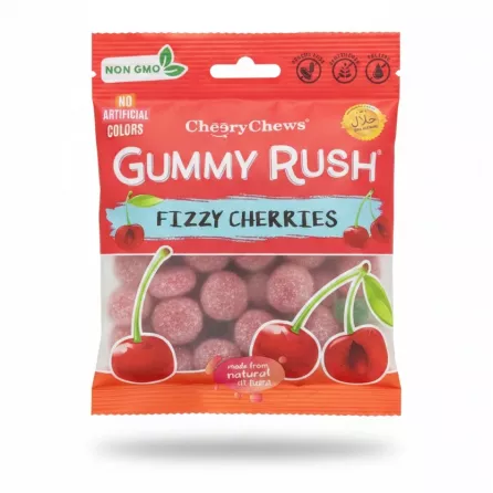 Pack of CheeryChews Gummy Rush Fizzy Cherries front view