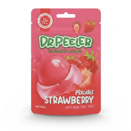 Dr Peeler strawberry peelable gummy candy pack front