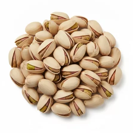 Close-up of raw pistachio nuts in their shells