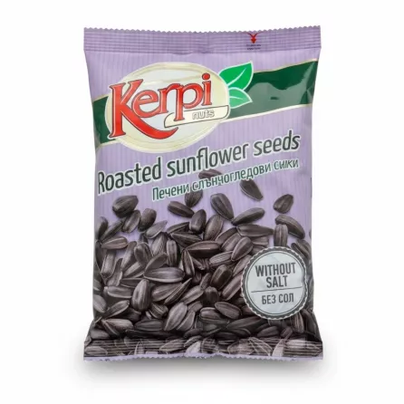 Kerpi brand packaging of roasted sunflower seeds without salt